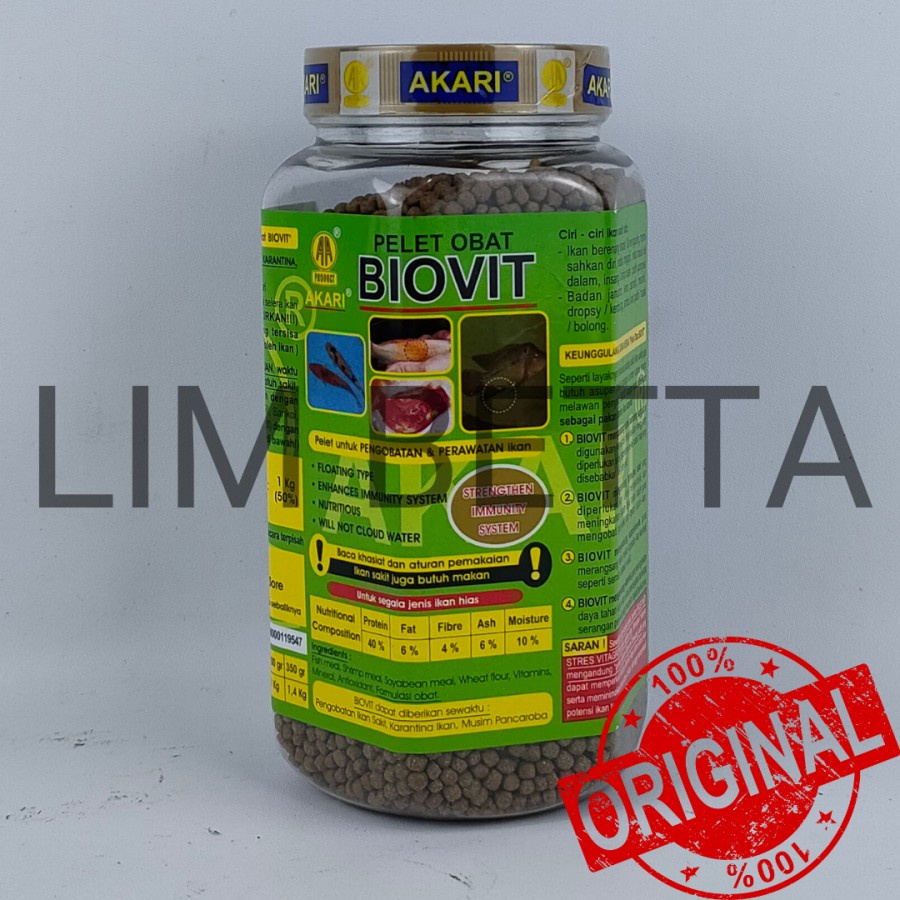 AKARI BIOVIT 350 GRAM SIZE 2 MM / MAKAN KOI DAN KOKI