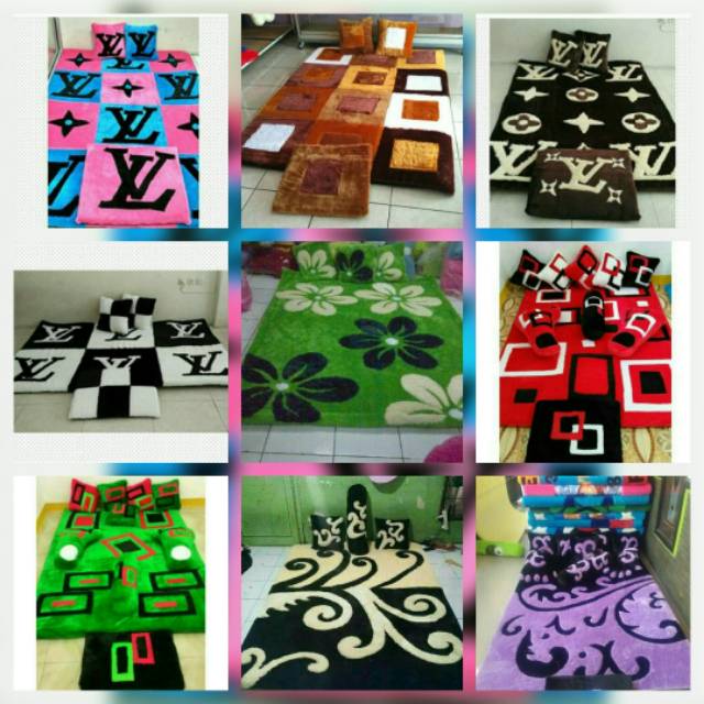 Karpet karakter set biasa minimalis / kasur bulu karakter free motif