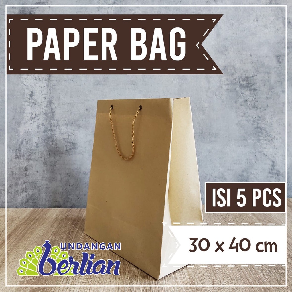 

Paperbag Coklat 30x40 Shopping Bag Papper Bag Polos Paper Bag Coklat Polos