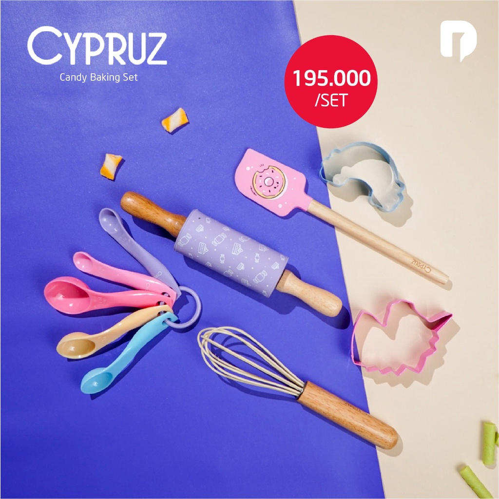 Cypruz Spatula Silikon Unik - Printed Set, Candy Baking set & Silicone Utensil