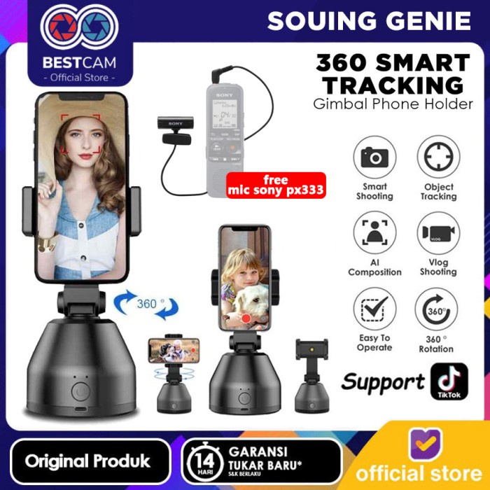 Tripod 360° Selfie Gimbal Robot Cameraman / Smart Gimbal Auto Tracking(N2J2) BISA COD Tripod Kamera 