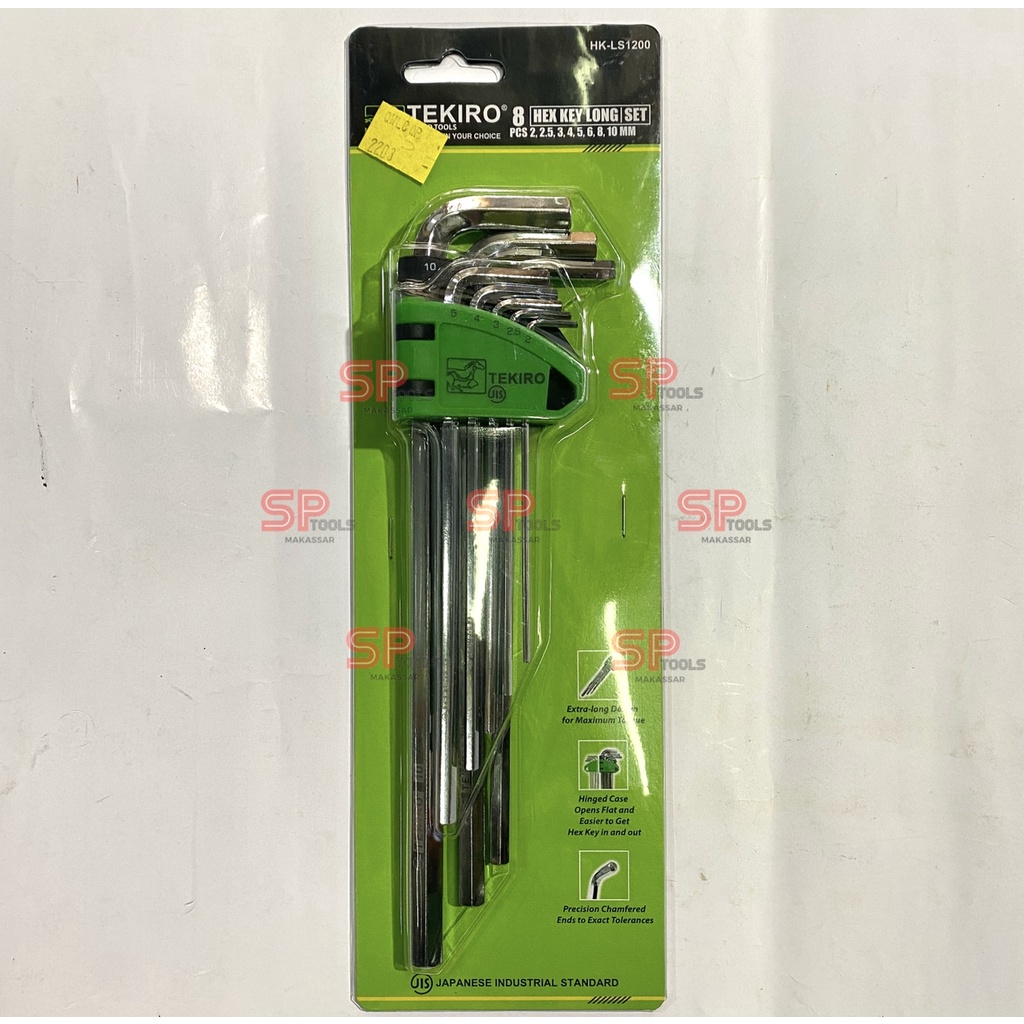TEKIRO Kunci L Set Panjang 8 Pcs Panjang / Kunci L Hexagon Tekiro set / Kunci L set long tekiro