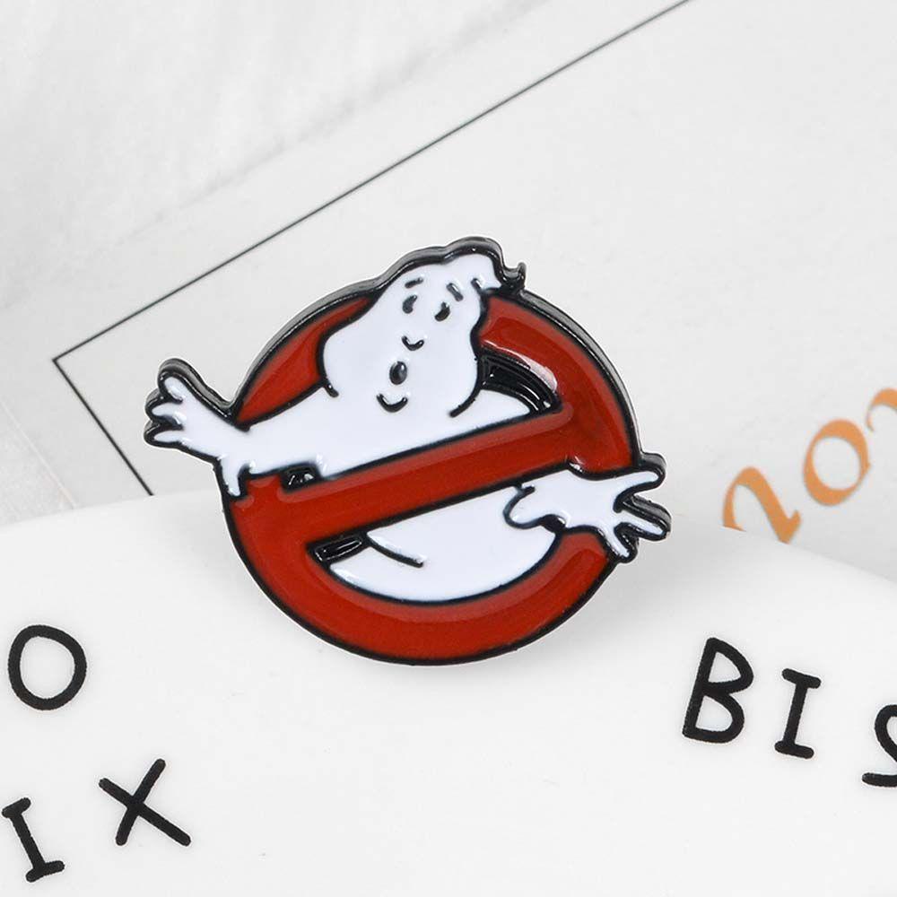 [Elegan] Ghostbusters Bros Hadiah Untuk Wanita Pria Kerah Bros Hantu Putih Perjalanan Peringatan Lencana Pin Kerah Pin Enamel Pin