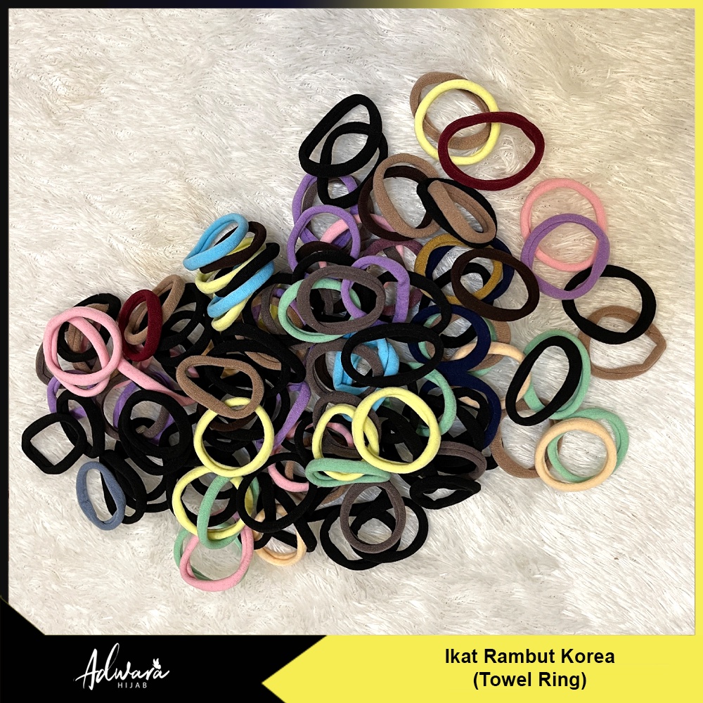 Ikat Rambut Korea Warna Warni Random / Ikat Rambut Donat Cincin (Towel Ring Isi 5 Pcs )