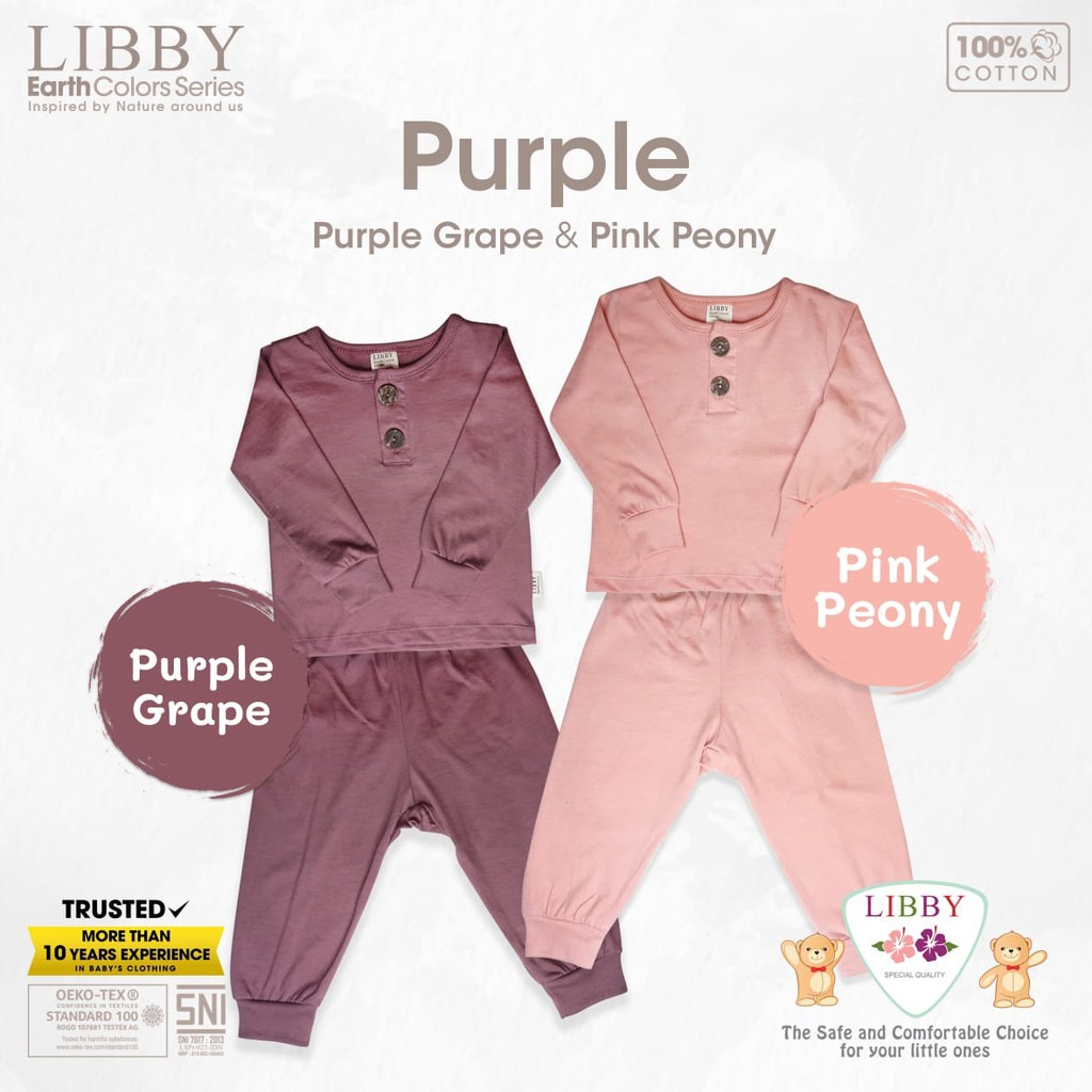 Baju Bayi Setelan Oblong Panjang Celana Panjang Anak 9 Bulan 1-6 Tahun Libby Earth Series New Colour