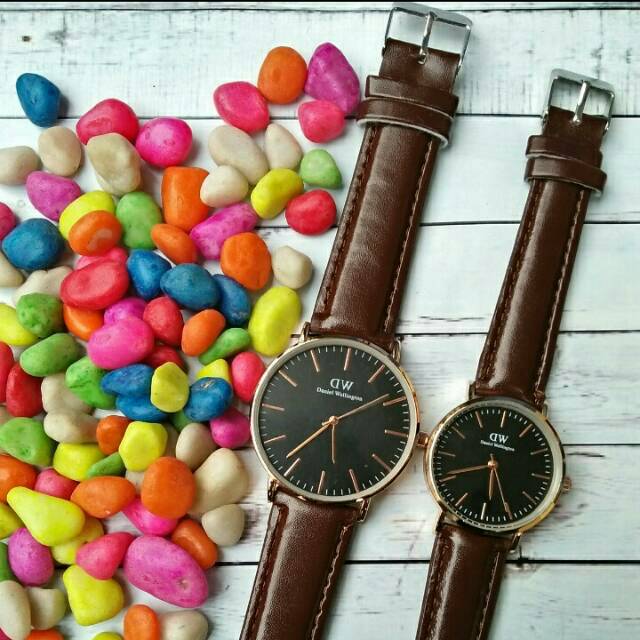 Original JAM TANGAN DW KULIT COUPLE DW03 Premium Kekinian