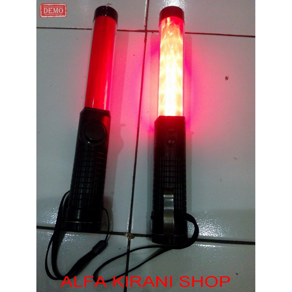 (Bunyi + gratis baterai) Lampu Tongkat Lilin juru parkir / stick stik lampu polisi lalu lintas lalin