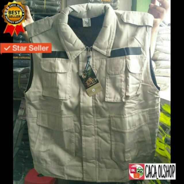 Jaket Rompi Lapangan Ripstok Tebal Bolak Balik Dobel Puring Merk AR Exclusive