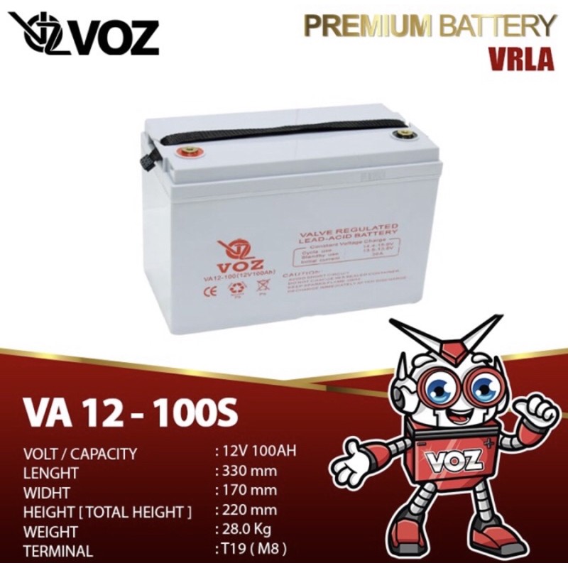 AKi Battery VOZ UPS 100AH VRLA VA 12-100S (12V 100AH) VRLA AGM Battery