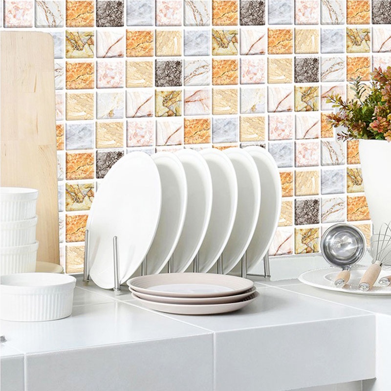 1Pcs 3D Imitation Tiles Mosaic Tile Wall Sticker Self-adhesive Wall Stickers