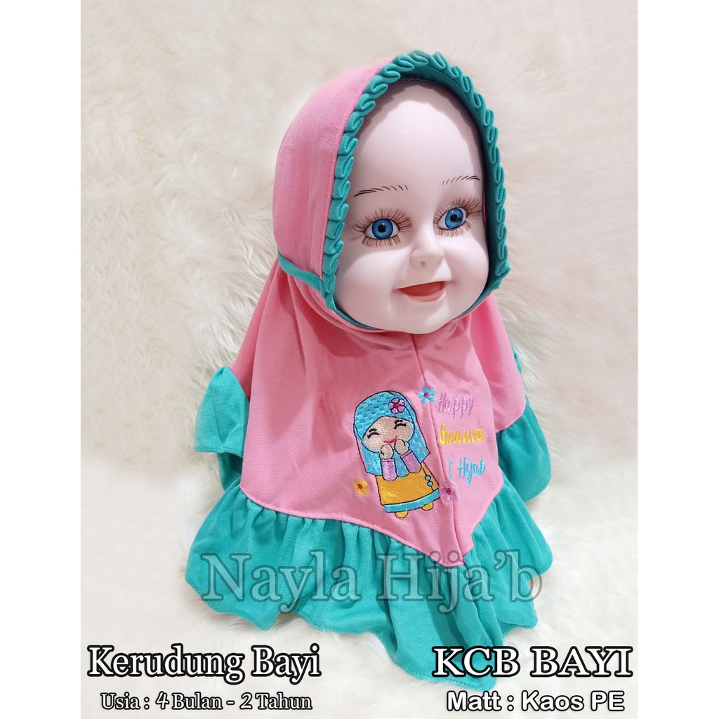 Kerudung Bayi KCB RANDOM Jilbab Bayi Lucu Bordir  Untuk 0 Bulan - 2 Tahun Nayla Hijab