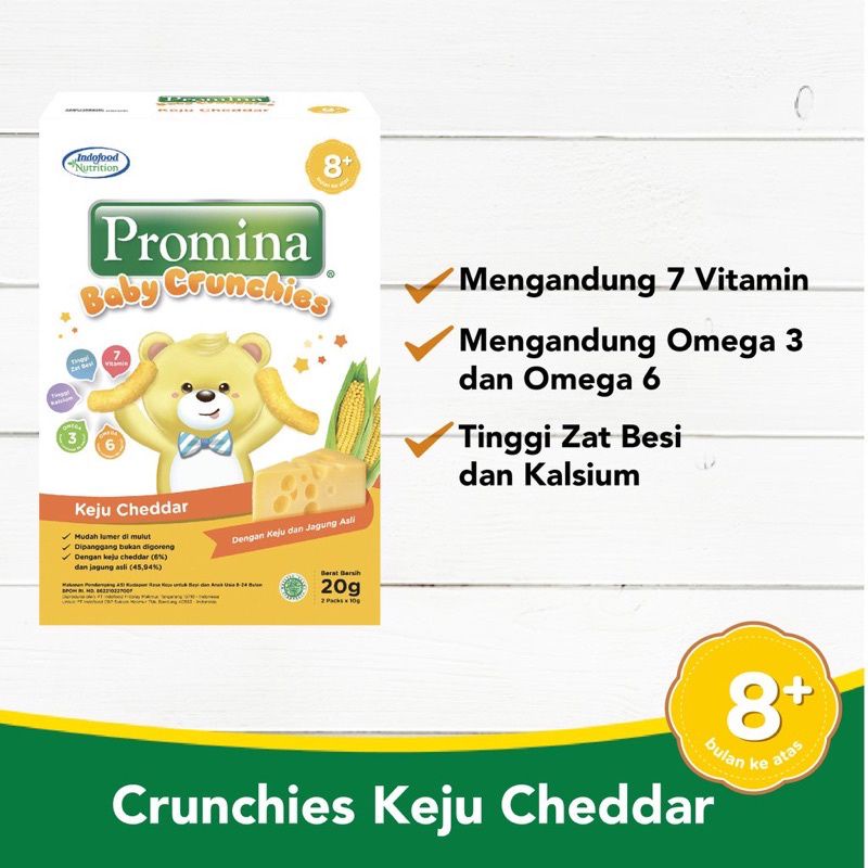 Promina Baby Crunchies Keju Cheddar/ Ayam Brokoli/ Rumput Laut 20 gr - Snack Bayi &amp; Anak