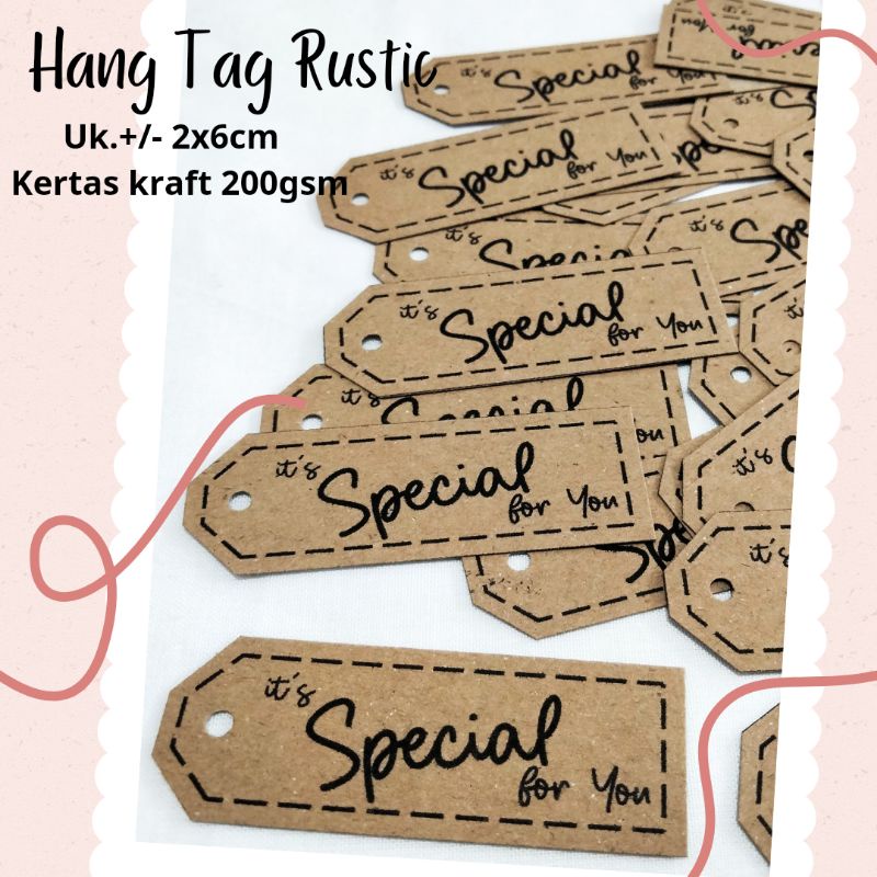 

[ISI 36PCS] HANG TAG RUSTIC MURAH/ HANGTAG KERTAS KRAFT TEBAL 200GSM/HANGTAG MURAH CUSTOM