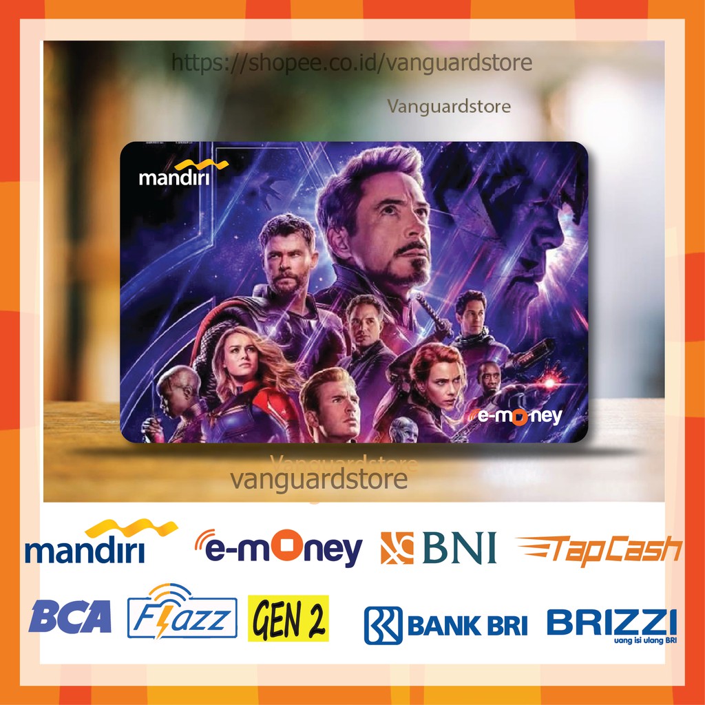 KARTU E MONEY E TOLL SUPERHERO AVENGERS ENDGAME ANIME 5 EMONEY MANDIRI FLAZZ TAPCASH BRIZZI