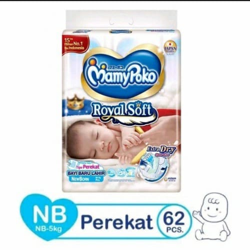 Mamypoko Royal Soft NB52,NB30, Dan NB62 Popok Bayi Tipe Perekat