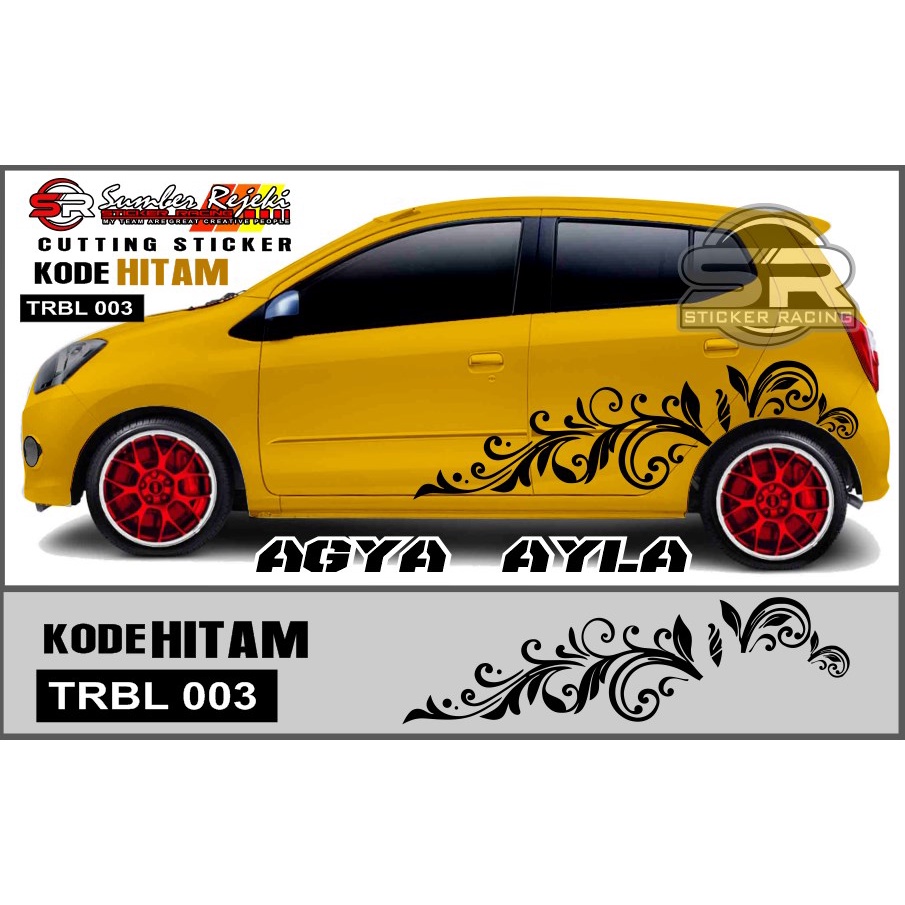 CUTTING STIKER MOBIL AYLA /AGYA MOTIF TRIBAL