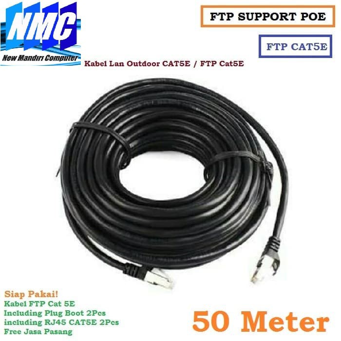 KABEL LAN FTP 50 METER OUTDOOR FTP CAT5E 5 CAT 5E FTP 50 METER