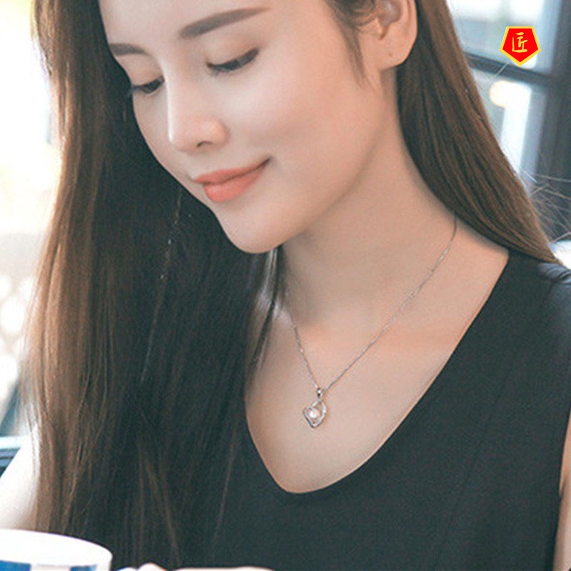 [Ready Stock]Love Pearl Necklace Women's Simple Elegant Fashion