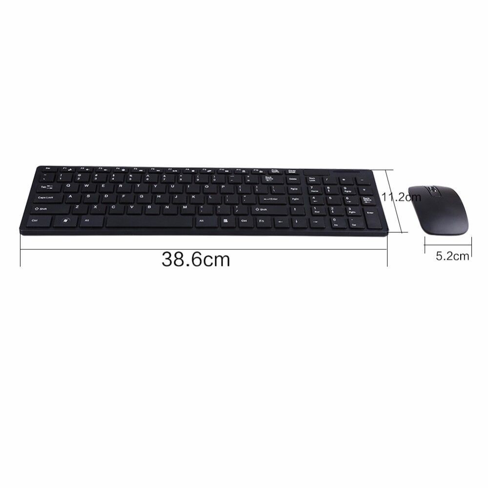 Keyboard Mouse Slim Wireless 2.4Ghz Support PC Laptop