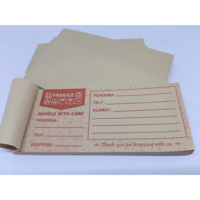 

Kertas kirim fragile bahan samson coklat