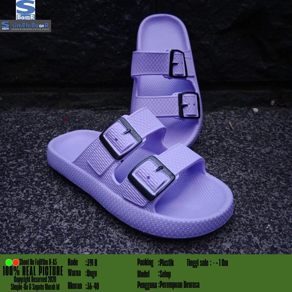 sandal slop wanita dewasa terbaru motif gesper model 391B 36-40