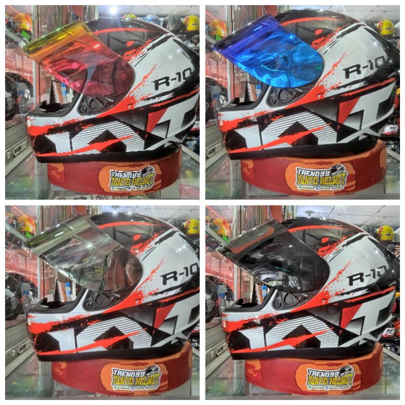 KYT R-10 #2 WHITE/RED PAKET GANTENG