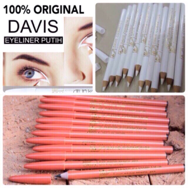 Eyeliner Davis Putih / Pensil Alis Davis / Pensil Davis Coklat / Pensil Alis Warna Hitam