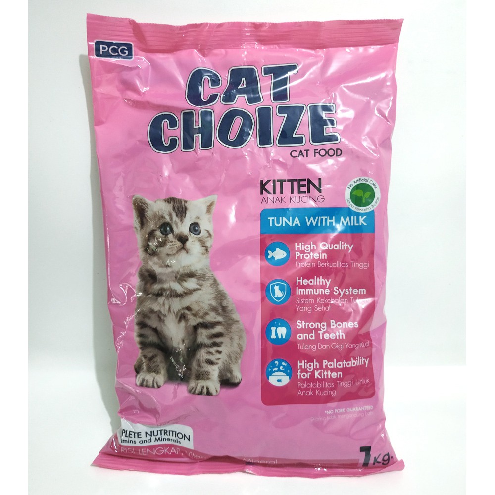Cat Choize Kitten TUNA / SALMON 1 Kg Fresh Pack With Milk Makanan Kucing Junior