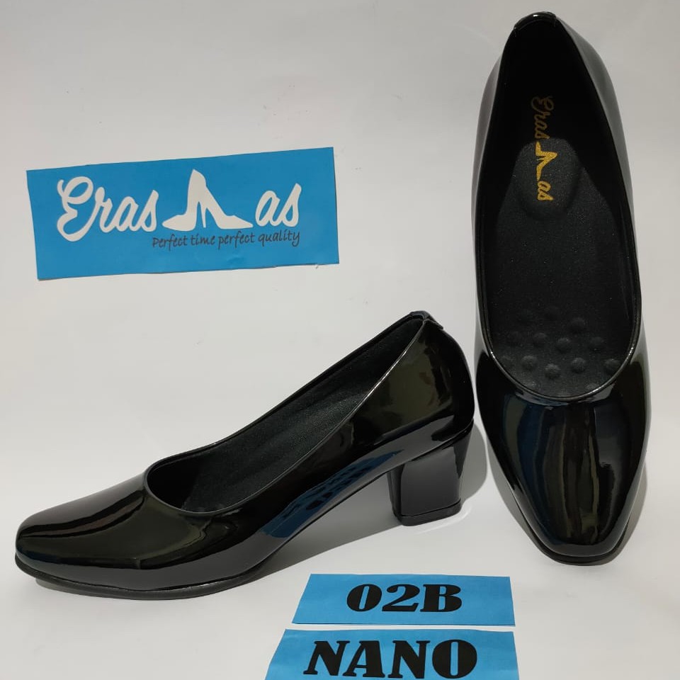 ERASMAS 02B Heels 5 cm Sepatu Pantofel Wanita / Sepatu Dinas PDH Kantor / Sepatu Kerja Wanita / Sepatu Formal Wanita / Sepatu Kantor Wanita / Sepatu Ujung Kotak / PERSIT / BHAYANGKARI / POLWAN / PNS / GURU