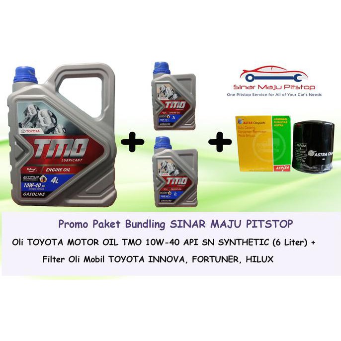 PAKET SUPER Oli Mobil TMO 10W-40 (6 Liter) + Filter Oli Aspira Toyota Innova