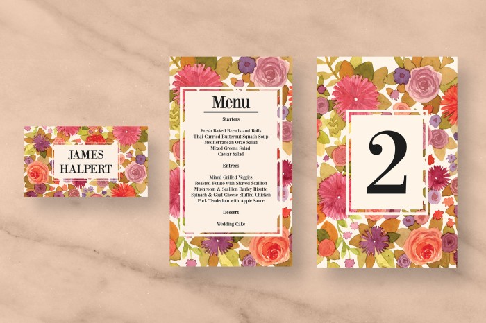 Vintage Floral Wedding Invitation Bundle - Photoshop