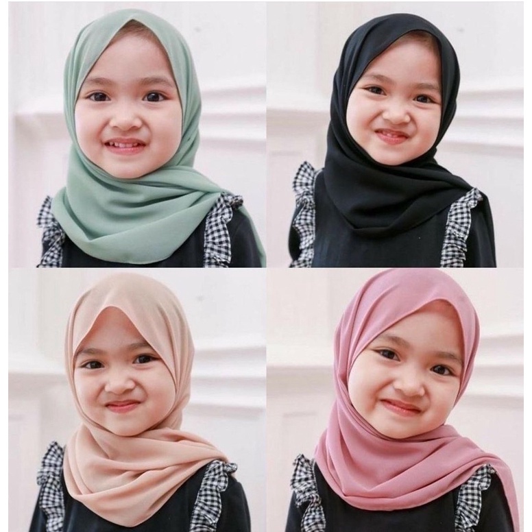 pashmina anak tali instant murah jahit tepi 2-10th(PTA)