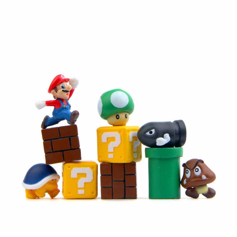 NEEDWAY Action Figurine Kartun PVC Model Koleksi Dekorasi Desktop Hiasan Rumah Bros Mario Super Mario.