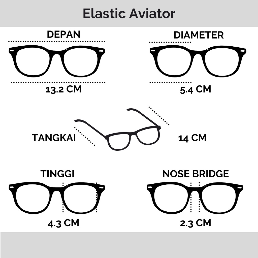 Frame Kacamata Elastic Aviator