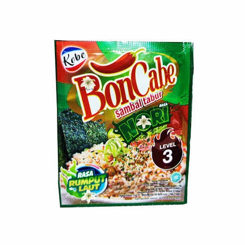 Bon cabe sambal tabur rasa Nori (1 renceng isi 12) boncabe tabur rumput laut seaweed