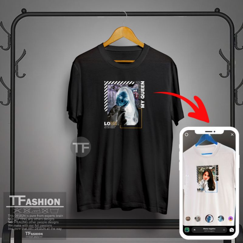 Kaos Efek Inverto Instagram Custom Foto / Kaos Inverter / Kaos Bucin Aesthetic / Kaos estetik / Kaos