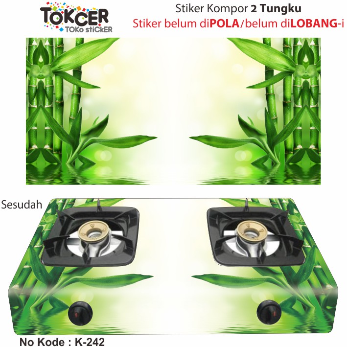 Stiker Kompor 2 Tungku MONSTERA