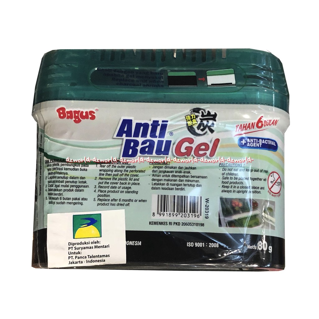 Anti Bau Gel Charcoal Odor Eliminator Penghilang Bau Lemari 180gr