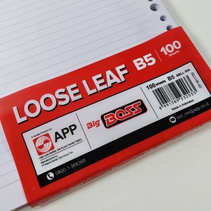 

Loose Leaf / Isi File Big Boss B5 100 Lembar