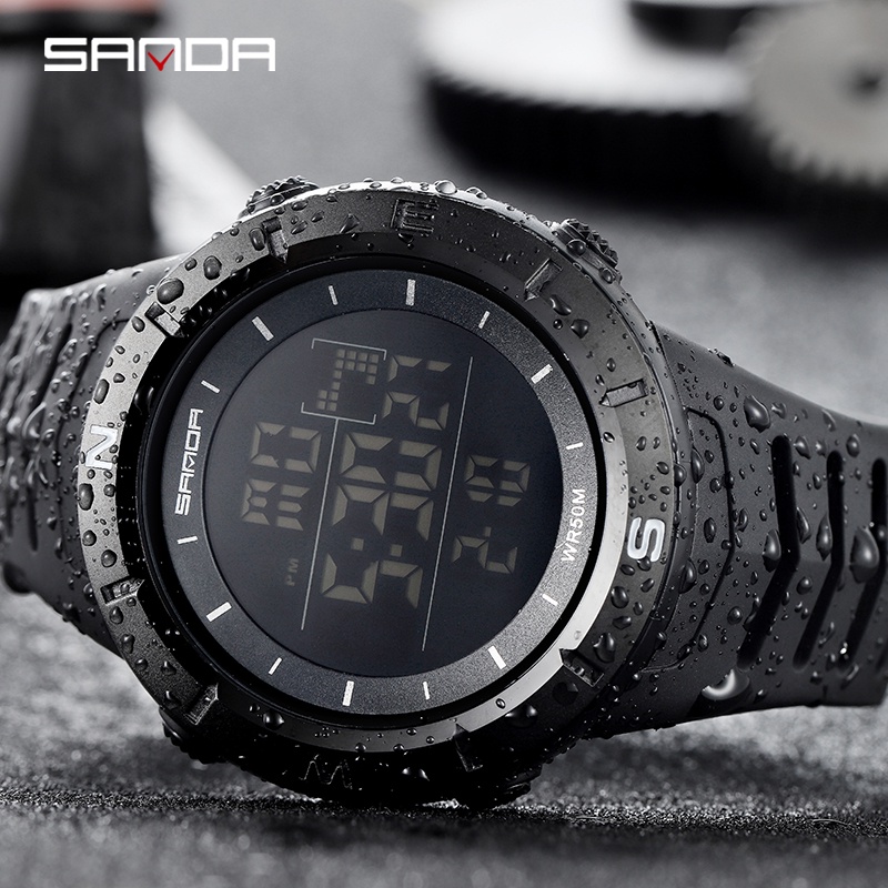 SANDA 5001 Jam Tangan Pria Digital Sport EL Backlight Tali Rubber Anti air WATCHKITE WKOS