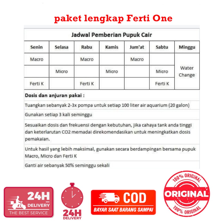 Ferti One  FERTI K + Pupuk Cair Tanaman Aquascape Aquarium 200ml