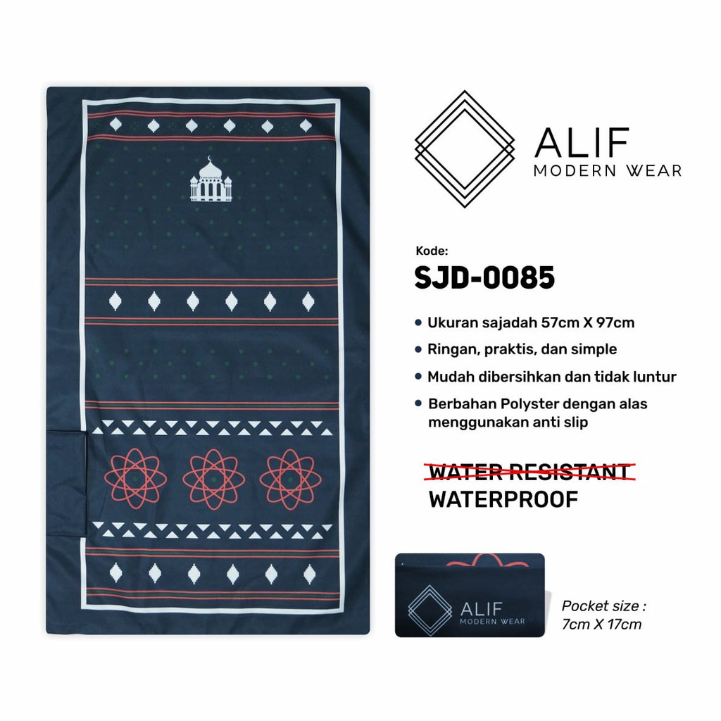 ALIF SAJADAH TRAVEL / SAKU / PORTABLE / WATERPROOF ( ALIF MODERN WEAR SJD-0085 )