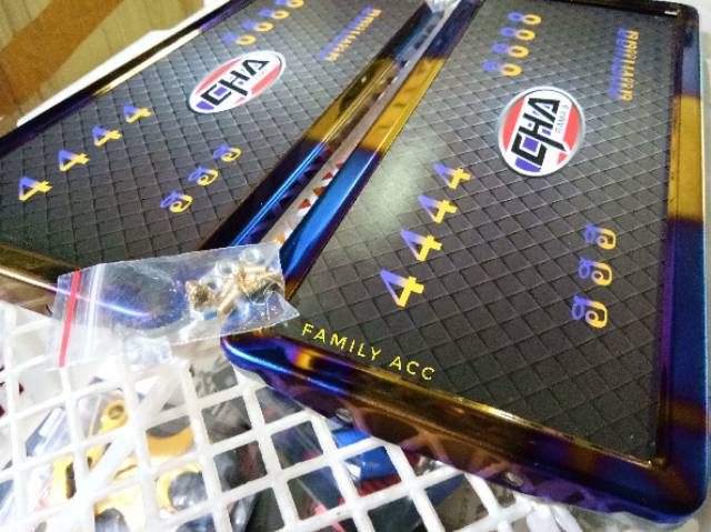 Bingkai Plat Nomor Two Tone CHA Thailok - Bingkai Plat Nomor Model Honda Thailok