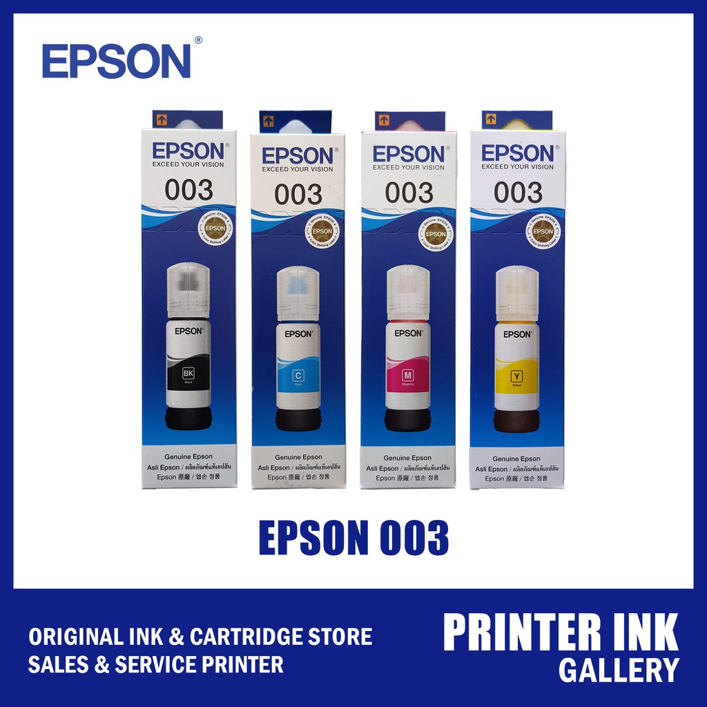 Tinta Epson 003 Original (Black, Cyan, Magen   ta, Yellow) | Shopee Indonesia