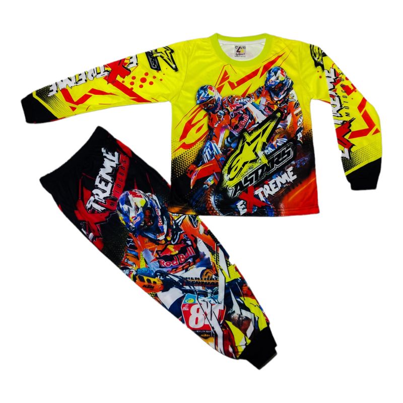 SETELAN BAJU MOTOR CROSS , SETELAN BAJU ANAK MOTOR BALAP, SETELAN BAJU ANAK LAKI LENGAN PANJANG