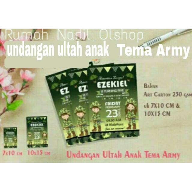Undangan Ultah Army Anak