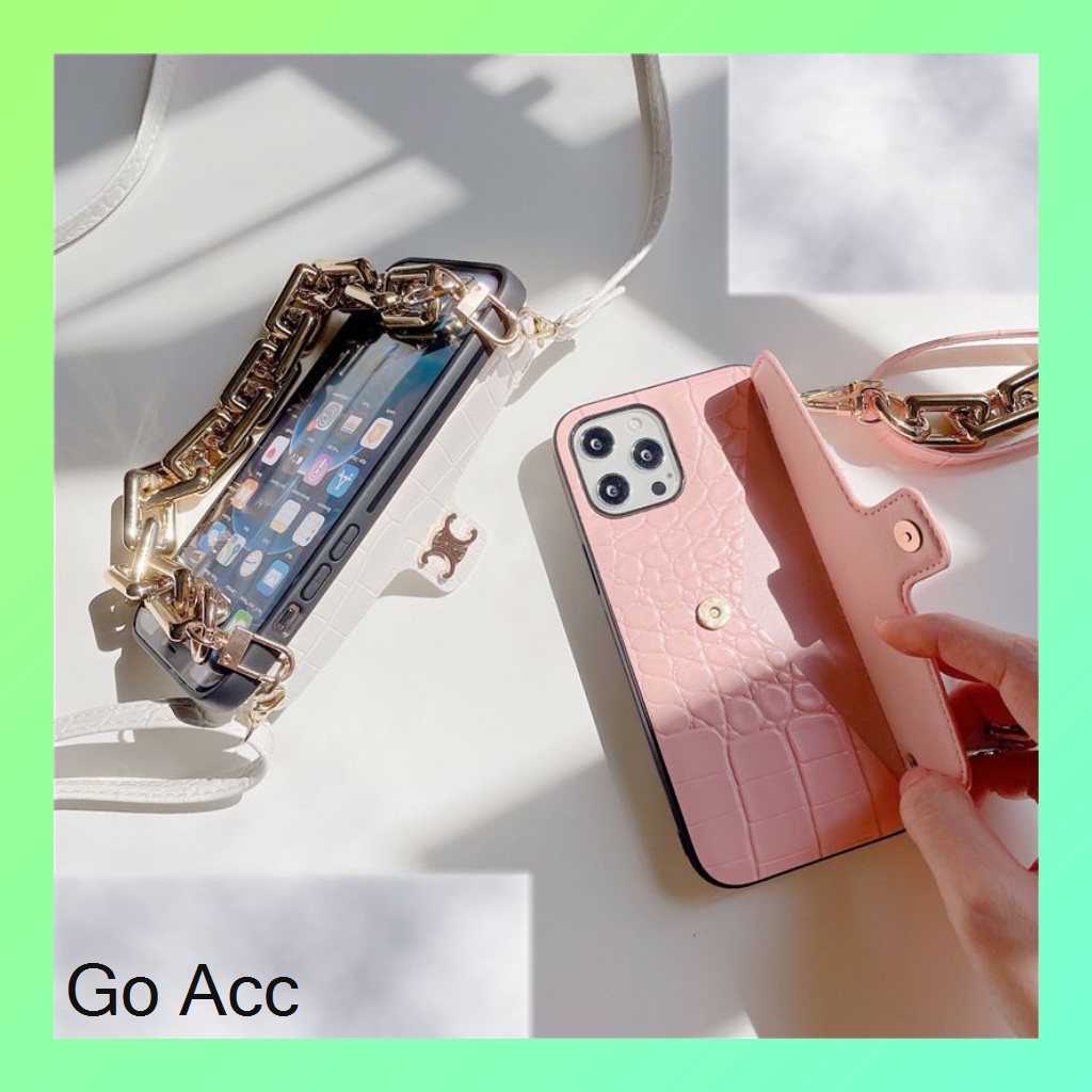 BARU Case warna warni makaron rantai Iphone 7 8 7+ 8+ X Xr Xs Max 11 12 13 Pro Max X Xs pendek charm tali panjang pinggang bahu FH35