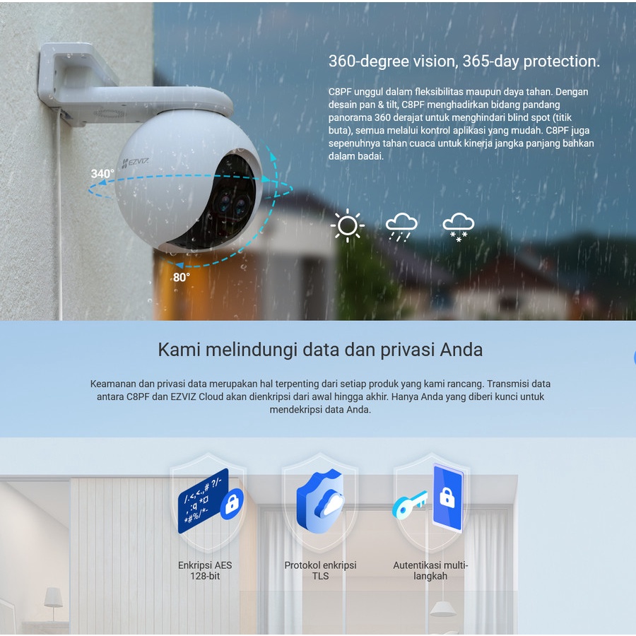 Ezviz C8PF Dual-Lens 4 x Zoom Pan &amp; Tilt Wi-Fi Zoom Ip Camera