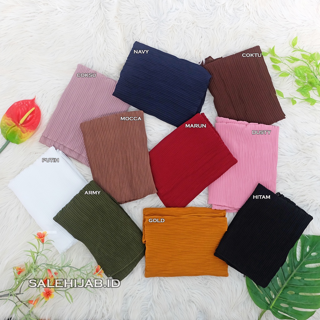 PASHMINA FULL  PLISKET LIDI CERUTY PLEATED || HIJAB PASHMINA CERUTI FULL PLISKET TANPA GARIS TENGAH-3