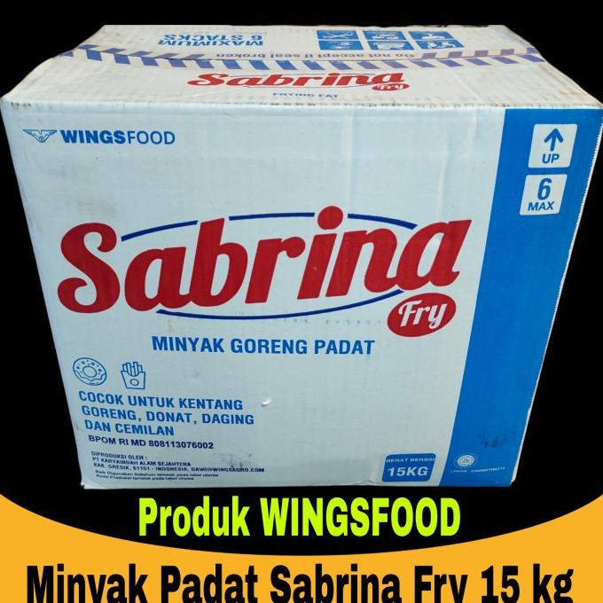 

MINYAK GORENG PADAT SABRINA FRY 15 KG DFBH5612DF
